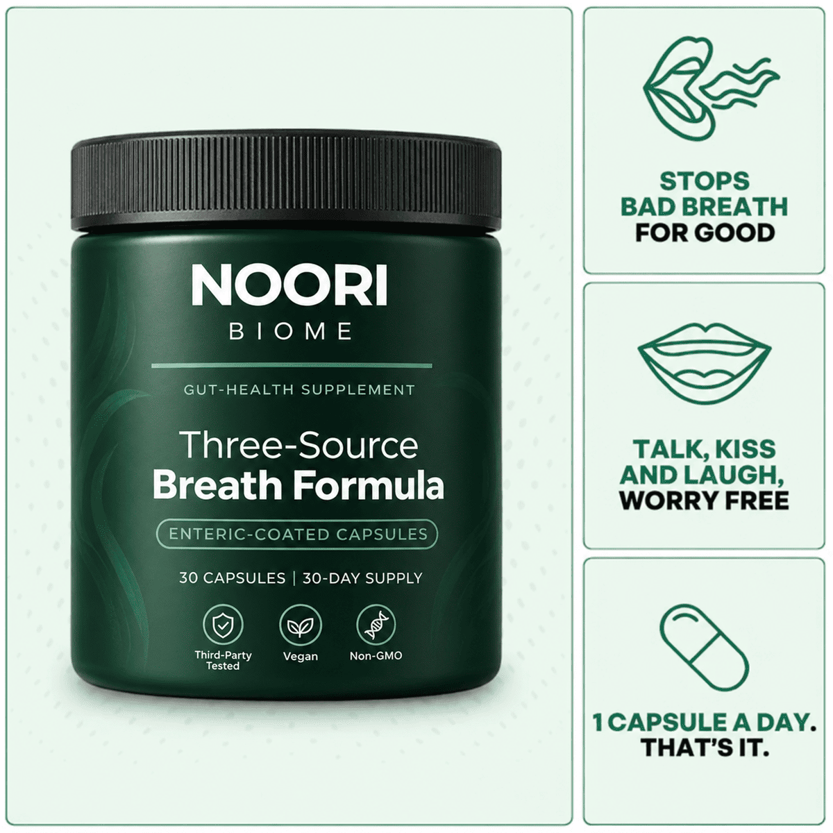 NOORI BIOME– Three-Source Breath Formula (Gut · Mouth · Liver)